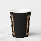 Chic Black & Gold Monogram Papieren Bekers (Links)