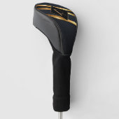 Chic Black & Gold Monogramed Golfheadcover (Schuin)