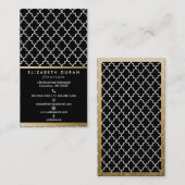 Chic Black Gold Moroccan tegels Pattern - Aangepas Visitekaartje (Voorkant / Achterkant)