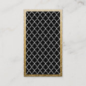 Chic Black Gold Moroccan tegels Pattern - Aangepas Visitekaartje (Achterkant)
