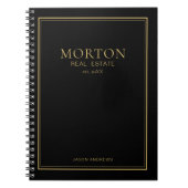 Chic Black Gold Real Estate Notebook Notitieboek (Voorkant)