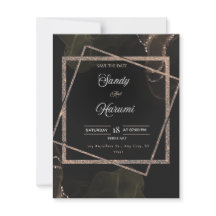 Chic Black & Gold Wedding Stylish Invitation
