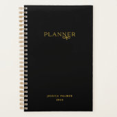Chic Black Gold Weekly Maandelijkse naam Niet-geda Planner (Voorkant)
