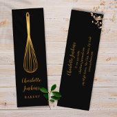 Chic Black Gold Whisk Patisserie Chef Mini Visitekaartje
