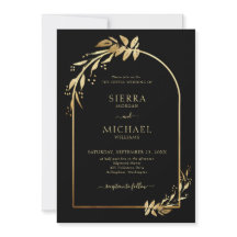 Chic Black Golden Eucalyptus Foliage Wedding Arch