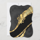 Chic black goudelegant officiële bruiloft kaart (Achterkant)