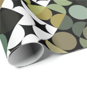 Chic Black Green Blauwgroen Blue Circles Art Patro Cadeaupapier (Rol Hoek)