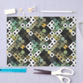 Chic Black Green Blauwgroen Blue Circles Art Patro Tissuepapier (Craft)