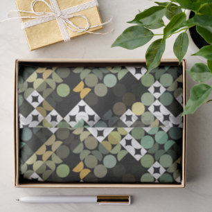 Chic Black Green Blauwgroen Blue Circles Art Patro Tissuepapier