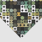 Chic Black Green Blauwgroen Blue Circles Art Patro Tissuepapier (Detail)