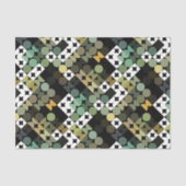 Chic Black Green Blauwgroen Blue Circles Art Patro Tissuepapier (Voorkant)