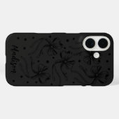 chic black grey coquette bows monogram Case-Mate iPhone case (Achterkant (horizontaal))