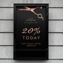 Chic Black Hair Salon Barber Copper Propositie