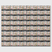 Chic Black Happy Birthday Photo Collage Cadeaupapier (Vlak)