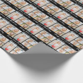 Chic Black Happy Birthday Photo Collage Cadeaupapier (Hoek)