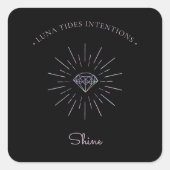 Chic Black Holographic Inention Candles Label (Voorkant)