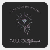 Chic Black Holographic Inention Candles Label (Voorkant)