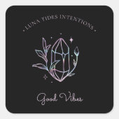 Chic Black Holographic Inention Candles Label (Voorkant)