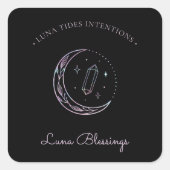 Chic Black Holographic Inention Candles Label (Voorkant)