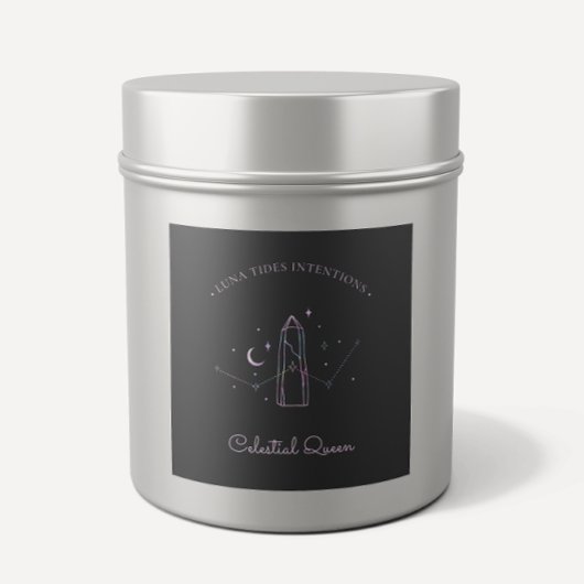 Chic Black Holographic Inention Candles Label