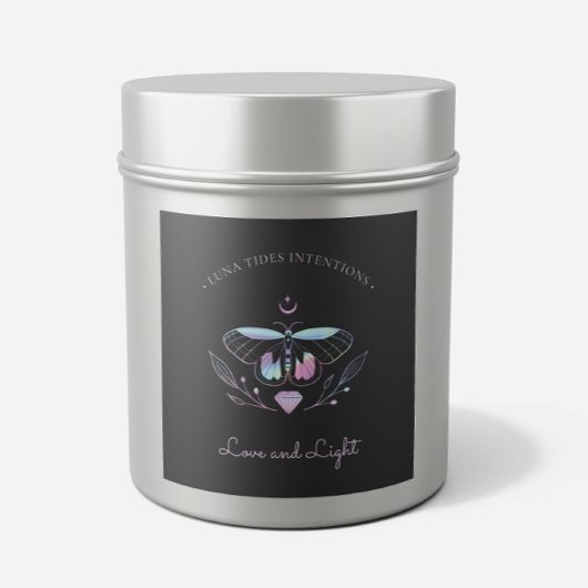 Chic Black Holographic Inention Candles Label