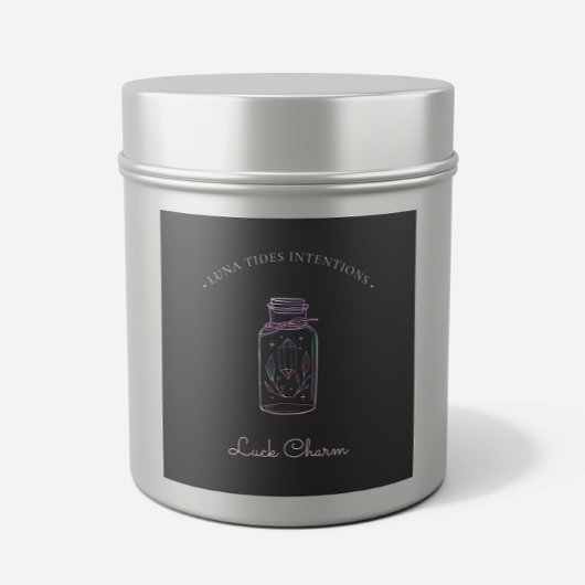 Chic Black Holographic Inention Candles Label