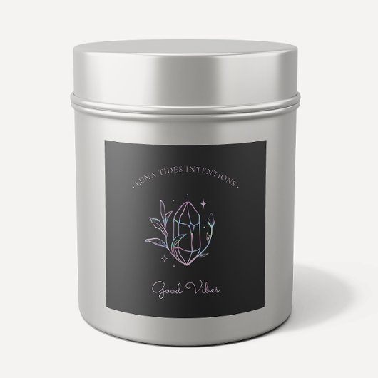 Chic Black Holographic Inention Candles Label