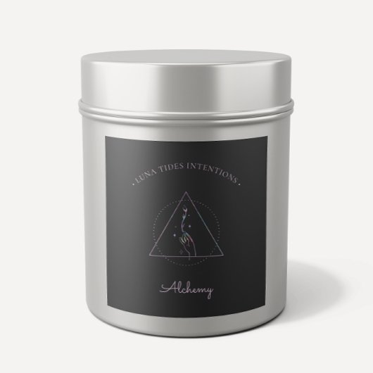 Chic Black Holographic Inention Candles Label
