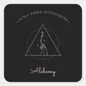 Chic Black Holographic Inention Candles Label (Voorkant)