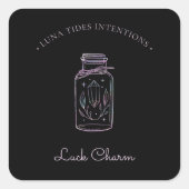 Chic Black Holographic Inention Candles Label (Voorkant)