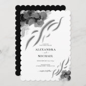 Chic Black Iris Flowers Wedding Kaart (Voorkant / Achterkant)