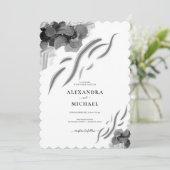 Chic Black Iris Flowers Wedding Kaart (Staand voorkant)