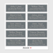 Chic Black Ivory Wedding Guest Adresetiketten Sticker (Vel)