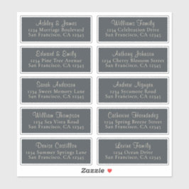 Chic Black Ivory Wedding Guest Adresetiketten Sticker