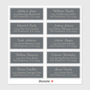 Chic Black Ivory Wedding Guest Adresetiketten Sticker