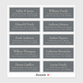 Chic Black Ivory Wedding Guest Adresetiketten Sticker