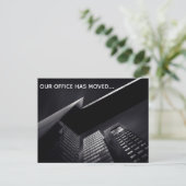  Chic Black Kantoor gebouw verhuizen Aankondigingskaart (Staand voorkant)