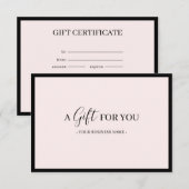 Chic Black Lijst Gepersonaliseerd Cadeaubon (Voorkant / Achterkant)