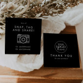 Chic Black Logo Social Media Share Bedankt Vierkante Visitekaartje
