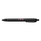 Chic Black Magenta Roze Monogram Script Naam Zwarte Inkt Pen (Bodem)