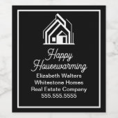 Chic Black Makelaarsonderneming Aangepaste makelaa Wijn Etiket (Enkel label)