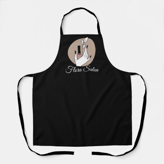 Chic Black Manicurist Nail Technician Salon Schort (Voorkant)