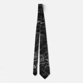 Chic Black Marble Pattern Modern Monogram Stropdas (Achterkant)