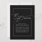 Chic Black Minimalist Modern Rehearsal Dinner Kaart (Voorkant)
