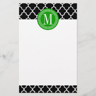 Chic Black Moroccan Lattice Persoonlijk Briefpapier