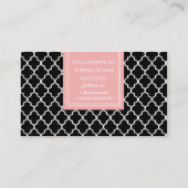 Chic Black Moroccan Lattice Persoonlijk Visitekaartje (Achterkant)