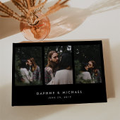 Chic Black Multi Photo Wedding Gastenboek