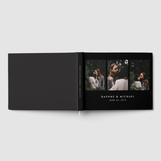 Chic Black Multi Photo Wedding Gastenboek (Volledig)
