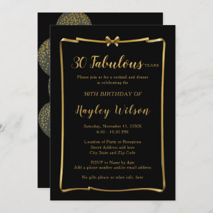 Chic Black n Gold Bow Lijst Vrouw Birthday Kaart
