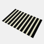Chic Black Off-White Srtipes Striped Pattern Deurmat (Schuin)